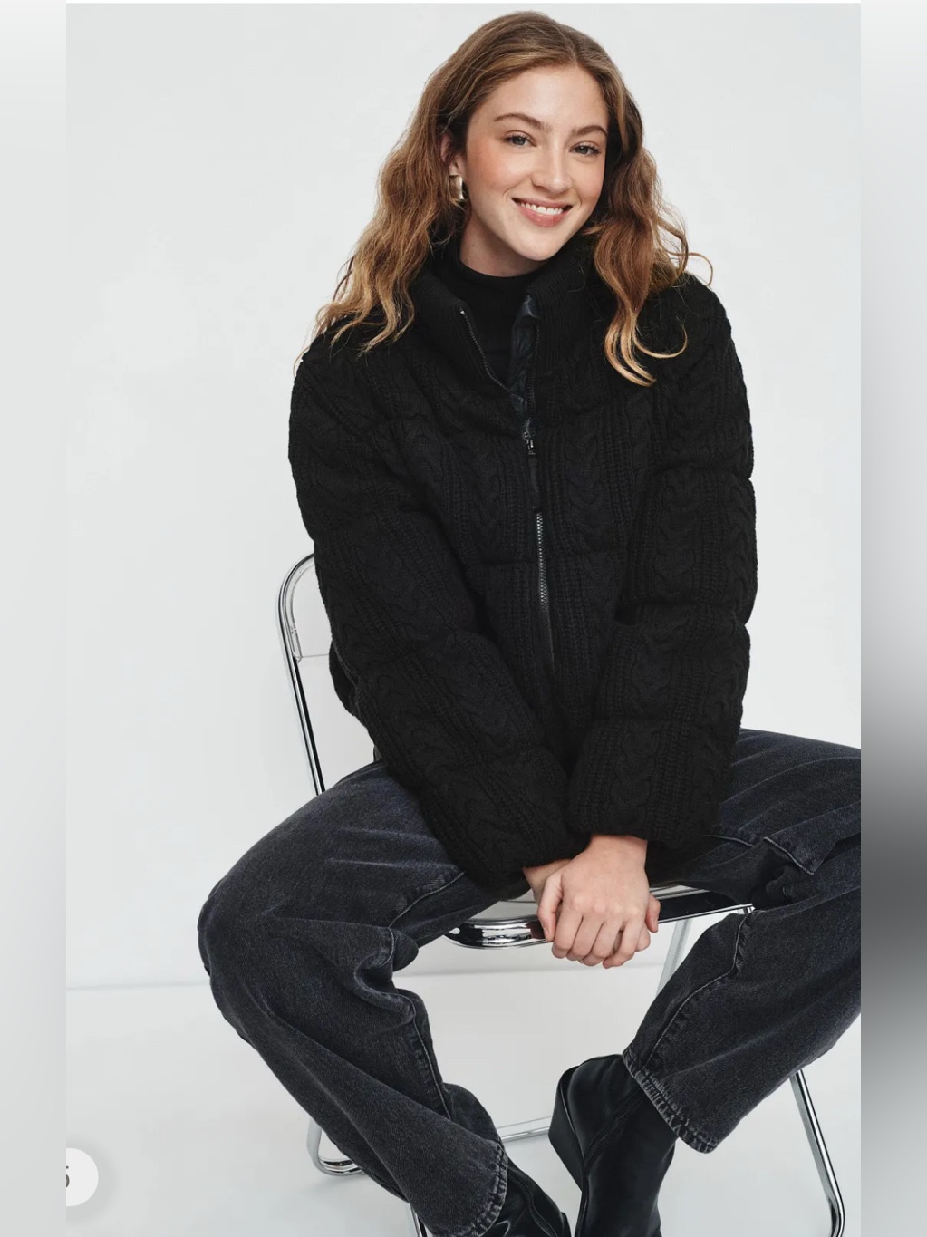 Marine Layer Sweater Knit Puffer Jacket Size Medium #Puffer Jacket